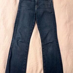 MOTHER Blue Ankle Cropped Jeans